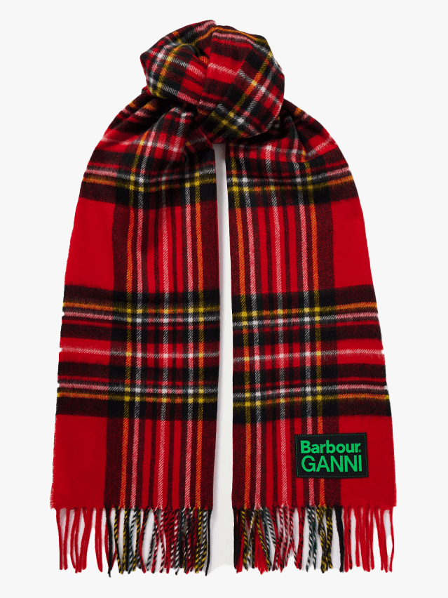 Image may contain Clothing Scarf and Stole