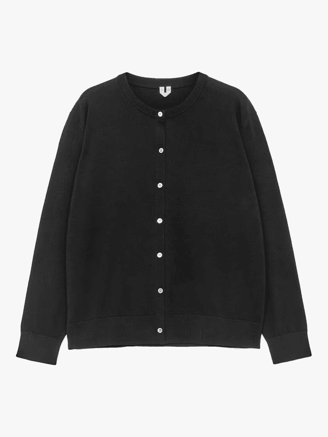 Image may contain: Clothing, Knitwear, Sweater, Coat, and Cardigan