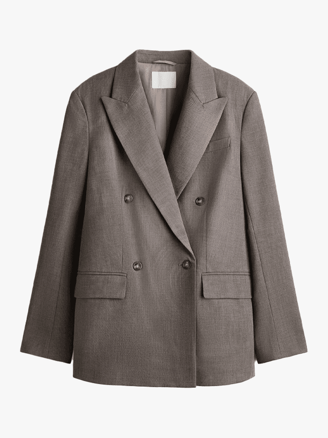 Image may contain Clothing Coat Jacket Blazer Formal Wear and Suit